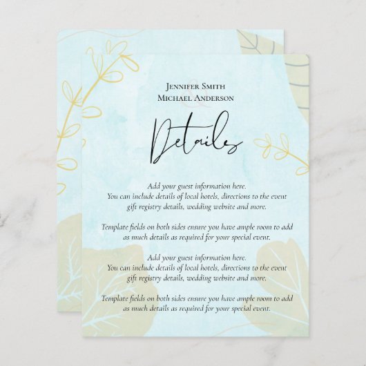 Skandinavisches Japandi Moderne Abstrakte Hochzeit (Vorne/Hinten)