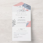 Skandinavisches Japandi Moderne Abstrakte Hochzeit All In One Einladung (Innen Boden)