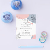 Skandinavisches Japandi Moderne Abstrakte Hochzeit Flyer (Einzeln)