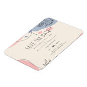 Skandinavisches Japandi Moderne Abstrakte Hochzeit Magnet (Linke Seite)