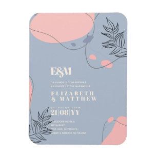 Skandinavisches Japandi Moderne Abstrakte Hochzeit Magnet