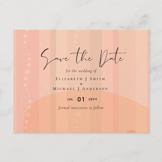 Skandinavisches Japandi Moderne Abstrakte Hochzeit Postkarte (Vorderseite)