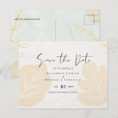 Skandinavisches Japandi Moderne Abstrakte Hochzeit Postkarte (Vorne/Hinten)