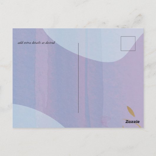 Skandinavisches Japandi Moderne Abstrakte Hochzeit Postkarte (Rückseite)