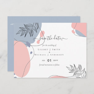 Skandinavisches Japandi Moderne Abstrakte Hochzeit Postkarte