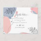 Skandinavisches Japandi Moderne Abstrakte Hochzeit Postkarte (Vorderseite)