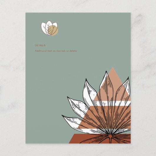 Skandinavisches Japandi Moderne Abstrakte Rett Dat Flyer (Hinten)