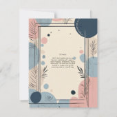 Skandinavisches japandi Wedding Theme Blush Blue Einladung (Rückseite)