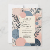 Skandinavisches japandi Wedding Theme Blush Blue Einladung (Vorderseite)
