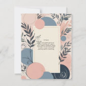 Skandinavisches japandi Wedding Theme Blush Blue Einladung (Rückseite)