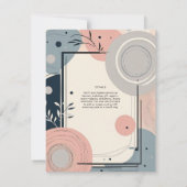 Skandinavisches japandi Wedding Theme Blush Blue Einladung (Rückseite)