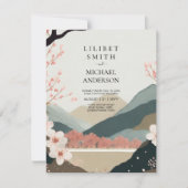 Skandinavisches Japandi Wedding Theme Earth Tones Einladung (Vorderseite)