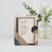 Skandinavisches Japandi Wedding Theme Earth Tones Einladung (Stehend Vorderseite)