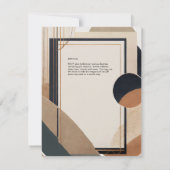 Skandinavisches Japandi Wedding Theme Earth Tones Einladung (Rückseite)