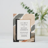 Skandinavisches Japandi Wedding Theme Earth Tones Einladung (Stehend Vorderseite)