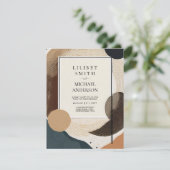 Skandinavisches Japandi Wedding Theme Earth Tones Einladung (Stehend Vorderseite)