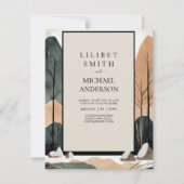 Skandinavisches Japandi Wedding Theme Earth Tones Einladung (Vorderseite)