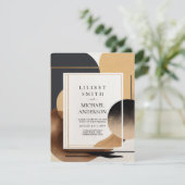 Skandinavisches Japandi Wedding Theme Earth Tones Einladung (Stehend Vorderseite)