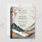 Skandinavisches Japandi Wedding Theme Earth Tones Einladung (Vorderseite)