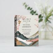 Skandinavisches Japandi Wedding Theme Earth Tones Einladung (Stehend Vorderseite)