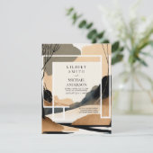 Skandinavisches Japandi Wedding Theme Earth Tones Einladung (Stehend Vorderseite)