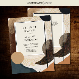 Skandinavisches Japandi Wedding Theme Earth Tones Einladung
