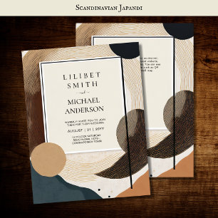 Skandinavisches Japandi Wedding Theme Earth Tones Einladung