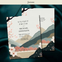 Skandinavisches Japandi Wedding Theme Earth Tones Einladung