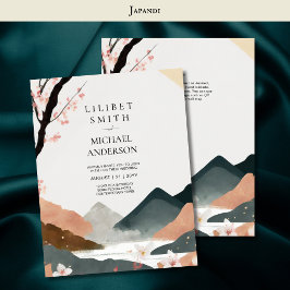 Skandinavisches Japandi Wedding Theme Earth Tones Einladung