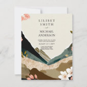 Skandinavisches Japandi Wedding Theme Earth Tones Einladung (Vorderseite)