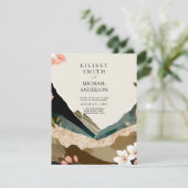 Skandinavisches Japandi Wedding Theme Earth Tones Einladung (Stehend Vorderseite)