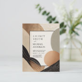 Skandinavisches Japandi Wedding Theme Earth Tones Einladung (Stehend Vorderseite)