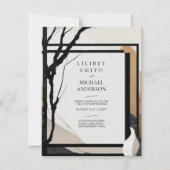 Skandinavisches Japandi Wedding Theme Earth Tones Einladung (Vorderseite)