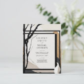 Skandinavisches Japandi Wedding Theme Earth Tones Einladung (Stehend Vorderseite)