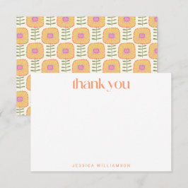 Skandinavisches Korallenblumenmassakter Brautparty Dankeskarte