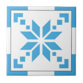 Skandinavisches Lichtblau geometrische Musterflies Fliese (Vorderseite)