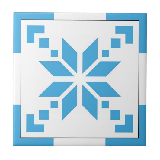 Skandinavisches Lichtblau geometrische Musterflies Fliese (Vorderseite)