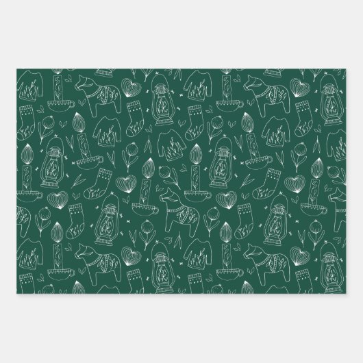 Skandinavisches Minimalfolkmuster Geschenkpapier Set (Vorderseite 3)