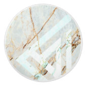 Skandinavisches Minimalistisch geometrisches Beige Keramikknauf (Vorderseite)