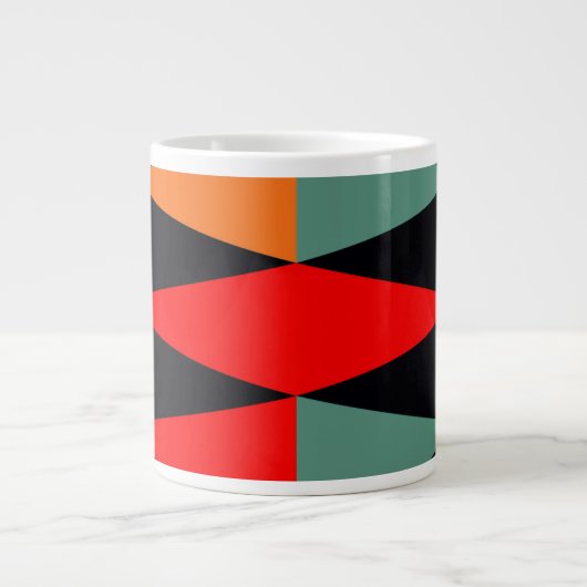 Skandinavisches Modern Geometrie Diamond Muster Jumbo-Tasse (Vorderseite)