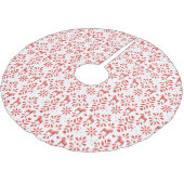 Skandinavisches Muster aus Rot und Weiß Dala Polyester Weihnachtsbaumdecke (Schrägansicht)