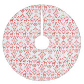 Skandinavisches Muster aus Rot und Weiß Dala Polyester Weihnachtsbaumdecke (Vorderseite)