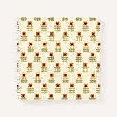 skandinavisches Muster des Orangen Blumenmusters Notizblock (Vorderseite)