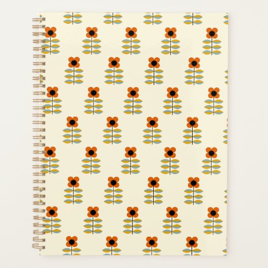 skandinavisches Muster des Orangen Blumenmusters Planer (Vorderseite)