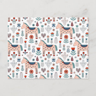 Skandinavisches Muster Feiertagspostkarte