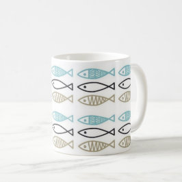skandinavisches Muster - Fisch Kaffeetasse