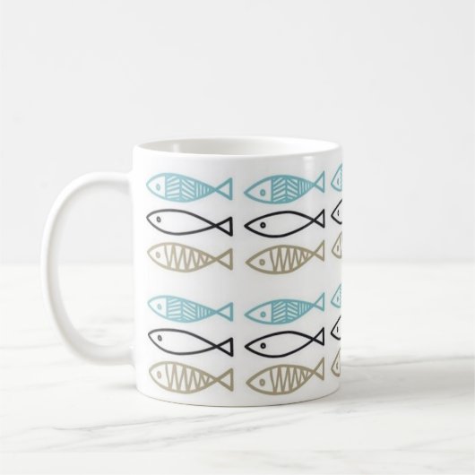 skandinavisches Muster - Fisch Kaffeetasse (Links)