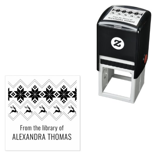 Skandinavisches Muster "From the Library" Permastempel (Beispiel)