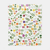 Skandinavisches Muster für Flora und Fauna Fleecedecke (Vorderseite)