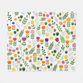 Skandinavisches Muster für Flora und Fauna Fleecedecke (Vorderseite (Horizontal))